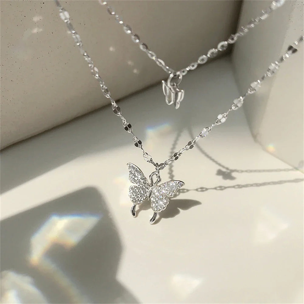 Niche neck accessories elegant fashion trend shiny pendant necklace